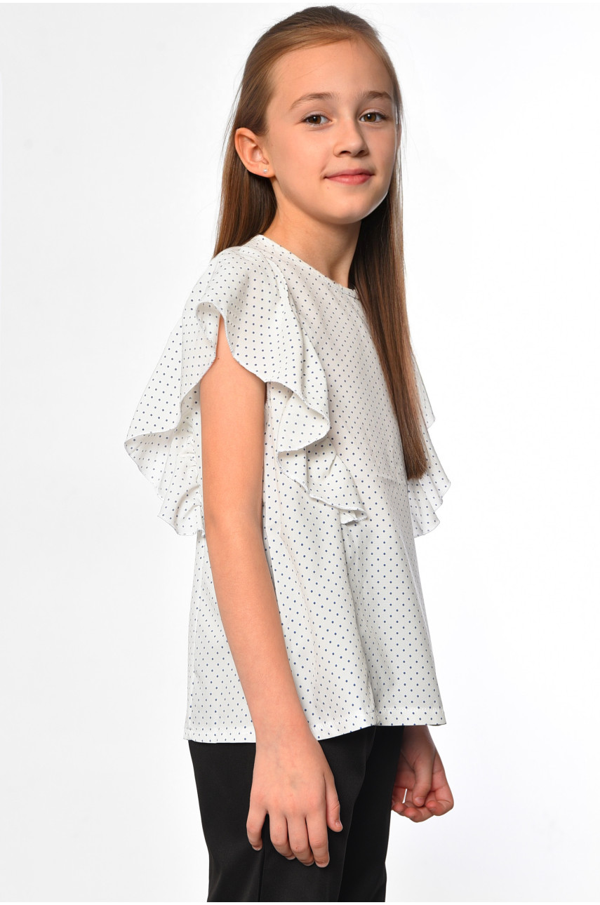 Блуза дитяча для дівчинки білого кольору 182626