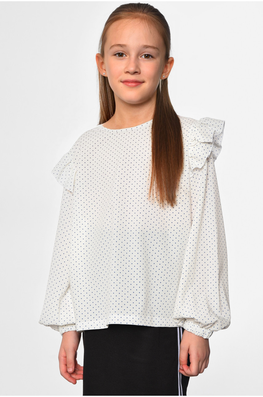Блуза підліткова для дівчинки білого кольору 182633