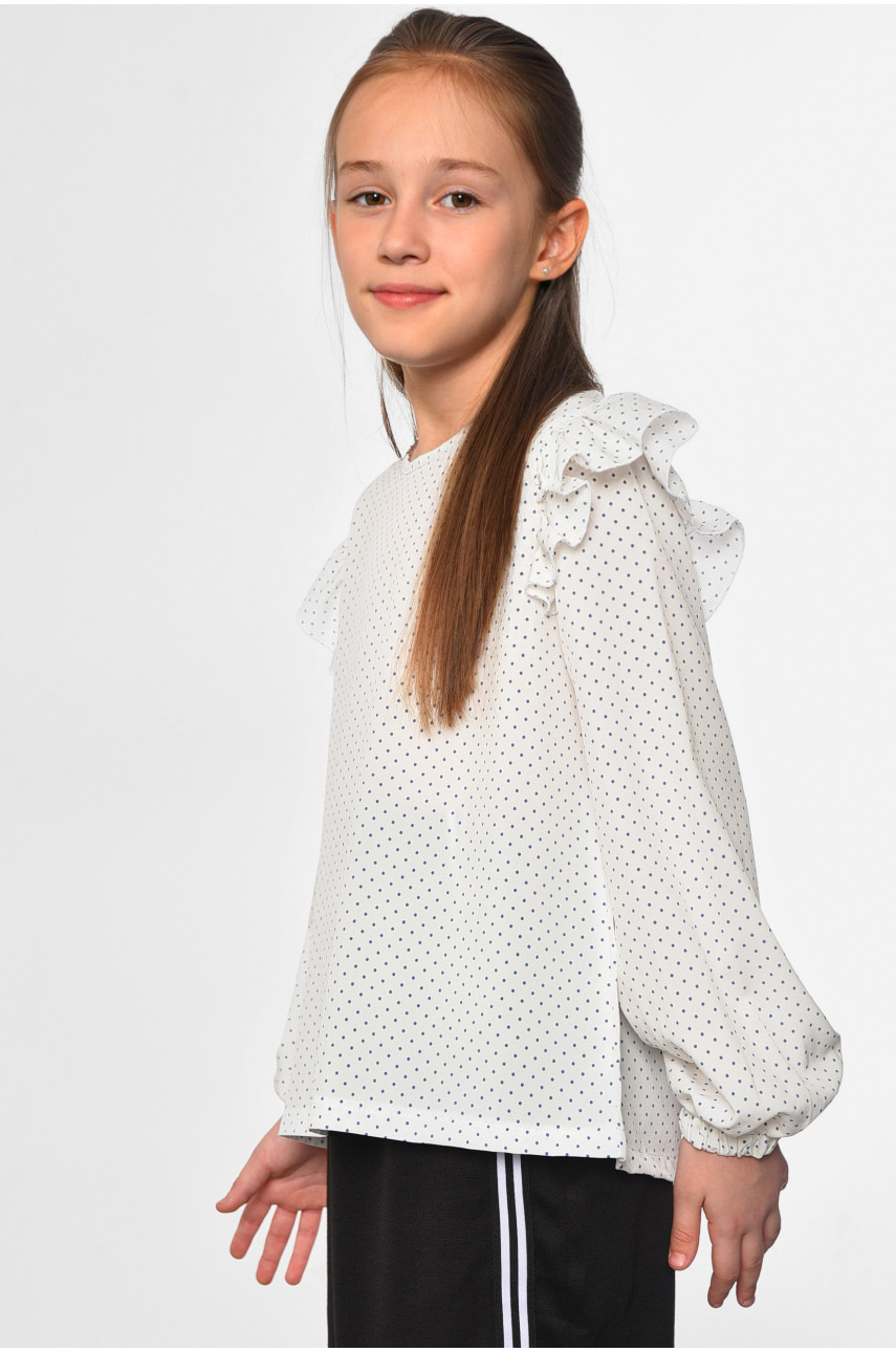 Блуза підліткова для дівчинки білого кольору 182633