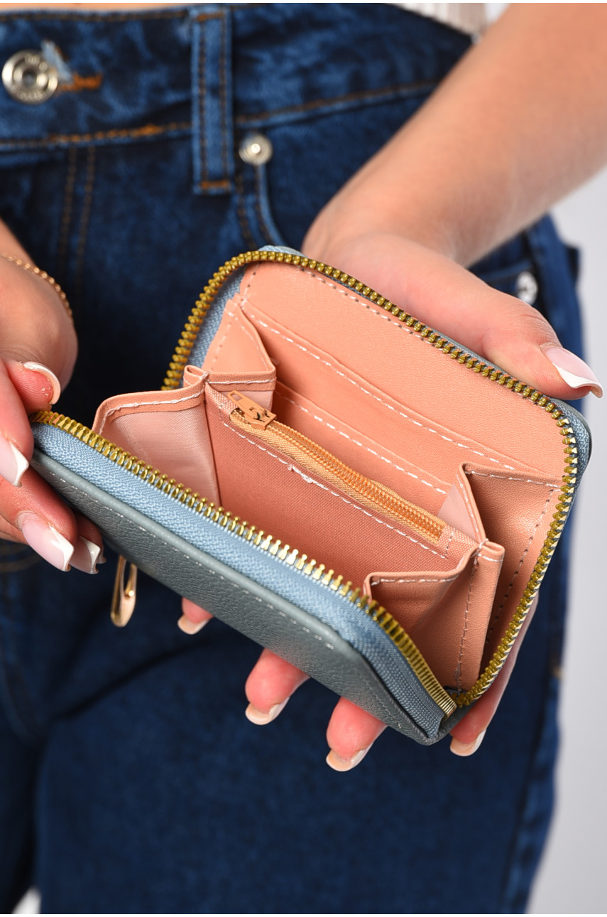 Кошелек женский из экокожи голубого цвета 158-29 182638 Кошелек женский из экокожи голубого цвета 158-29 182638