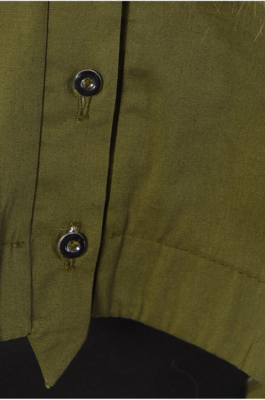 Рубашка детская для девочки цвета хаки 182641