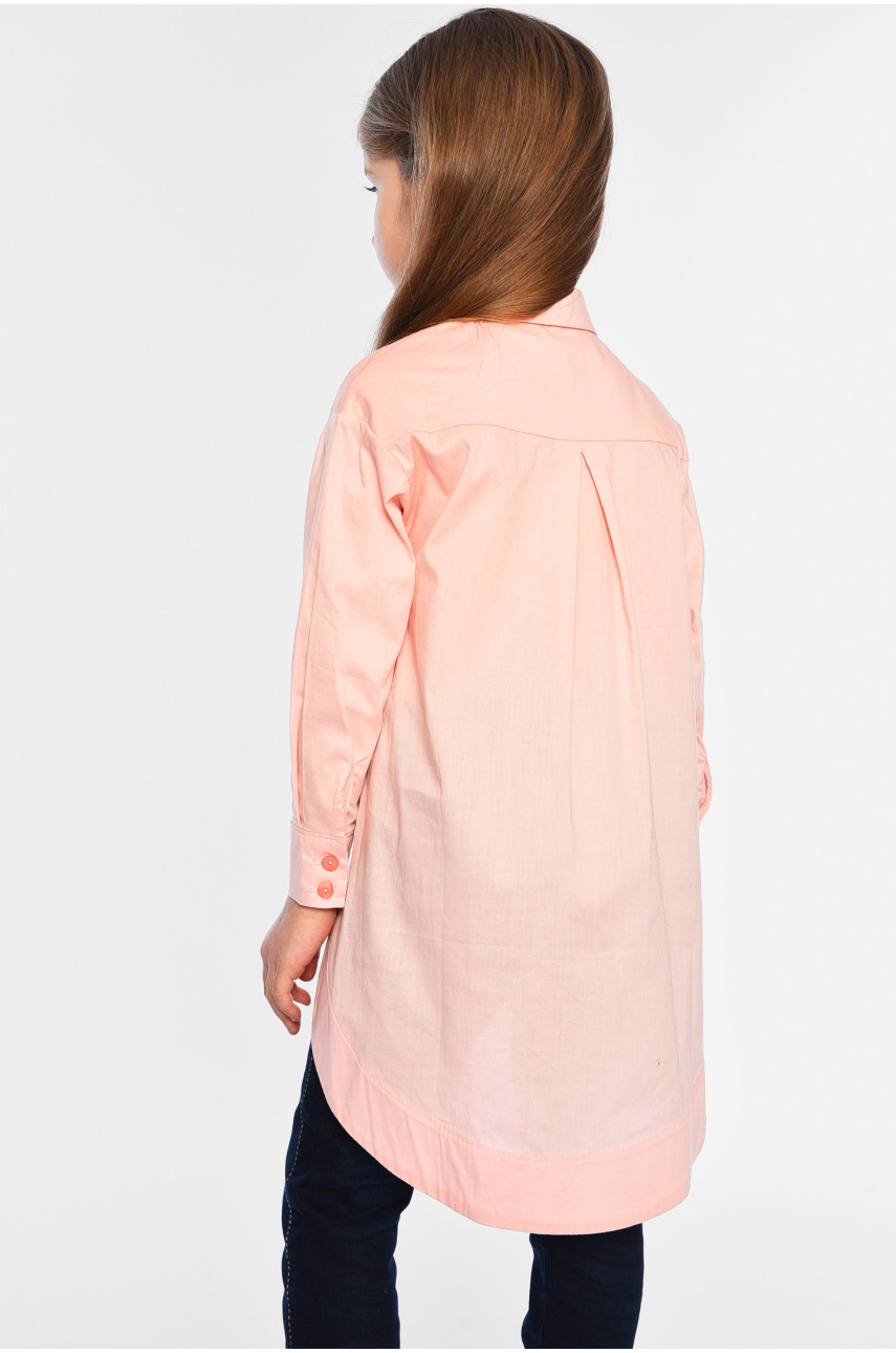 Рубашка детская для девочки персикового цвета 182647 Рубашка детская для девочки персикового цвета 182647