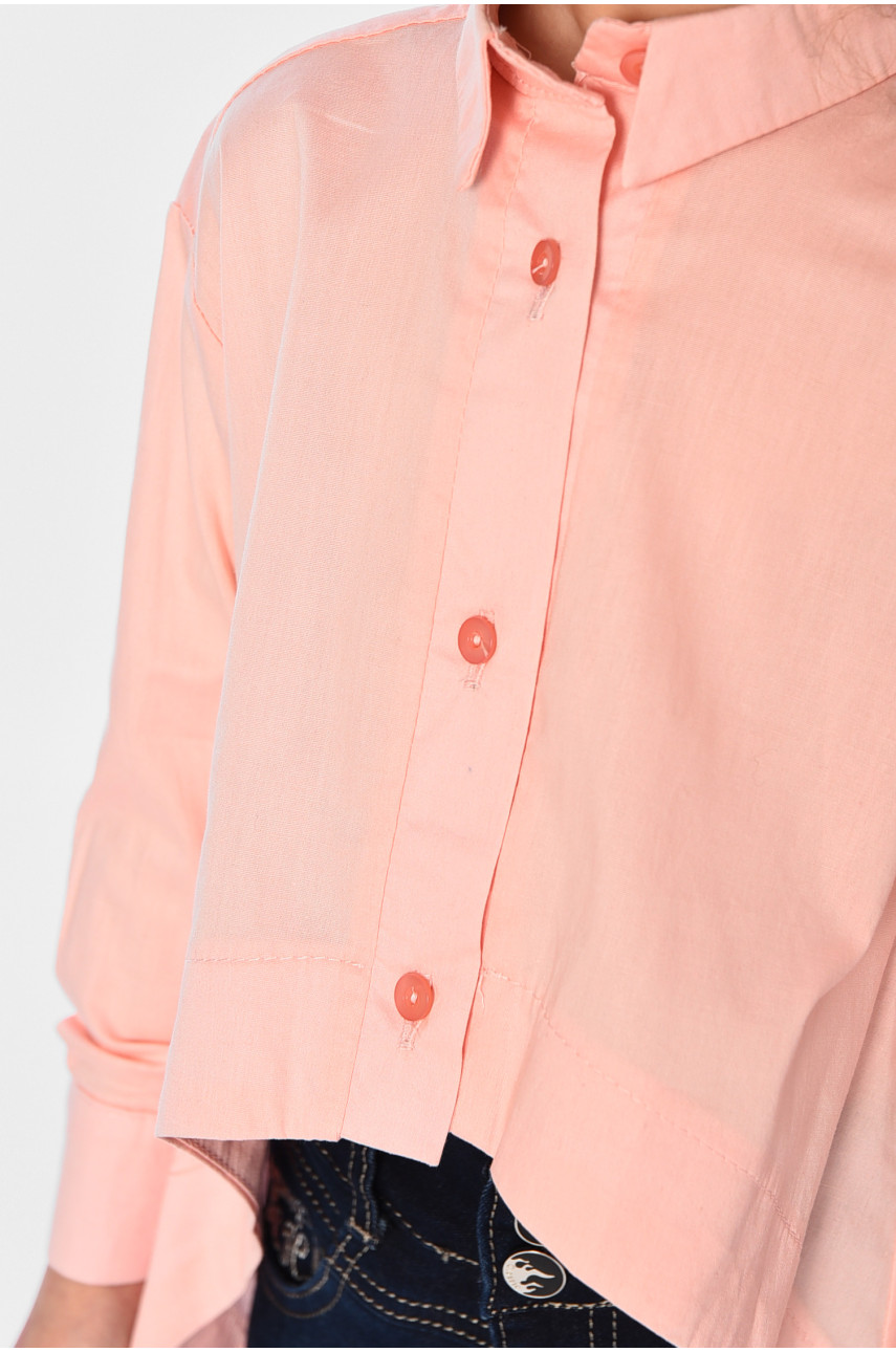 Рубашка детская для девочки персикового цвета 182647 Рубашка детская для девочки персикового цвета 182647