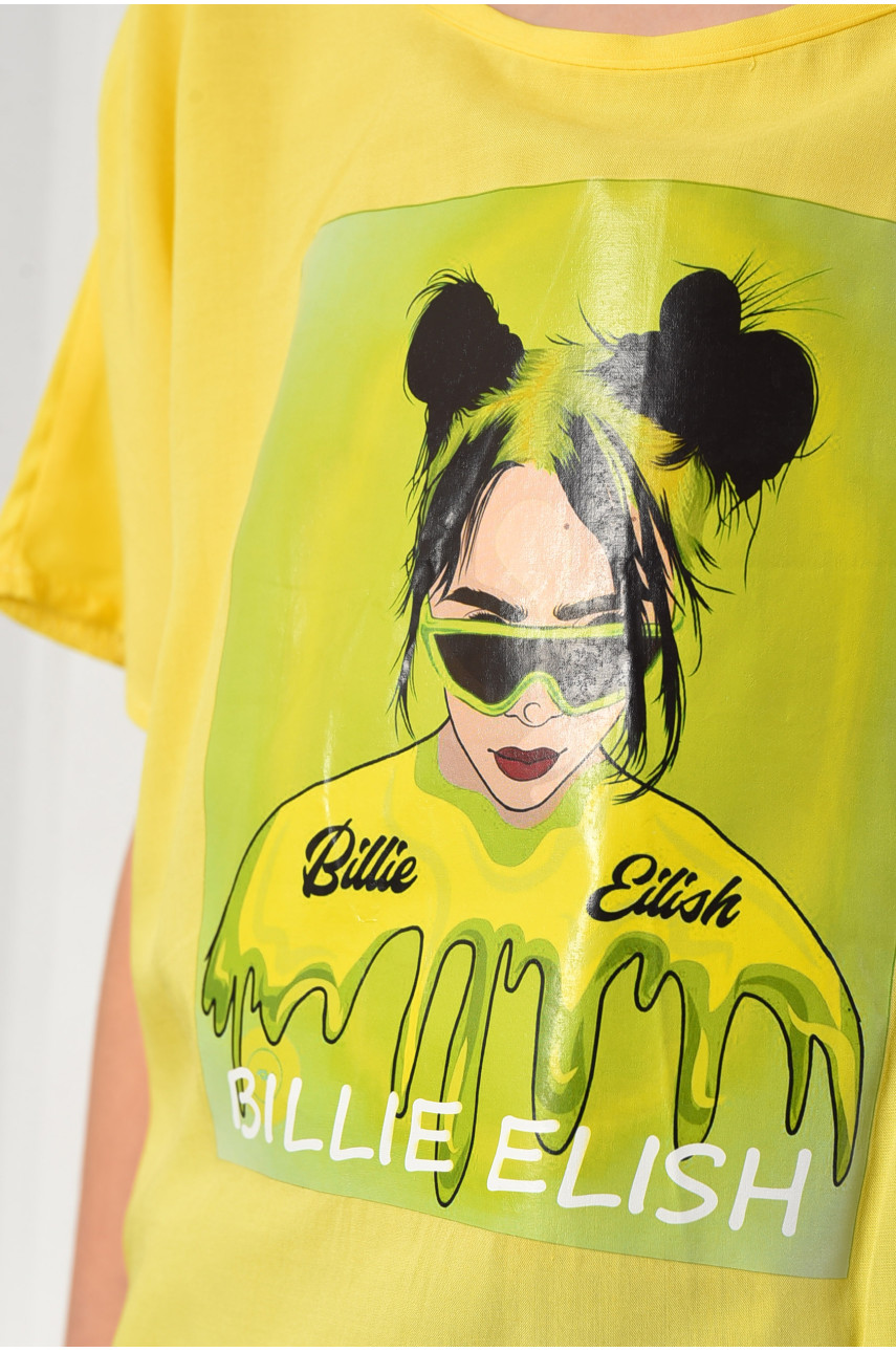 Футболка детская для девочки желтого цвета 182689 Футболка детская для девочки желтого цвета 182689