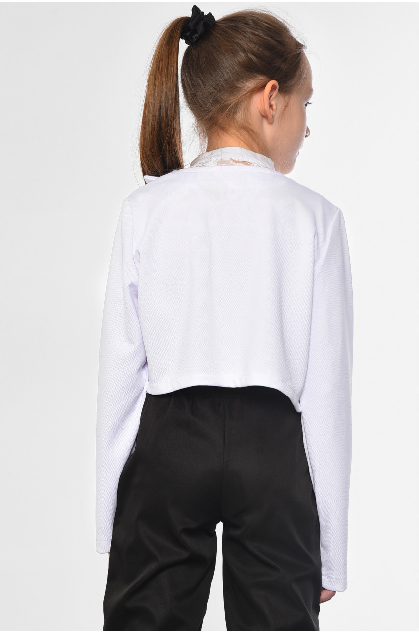 Піджак дитячий для дівчинки білого кольору 182708