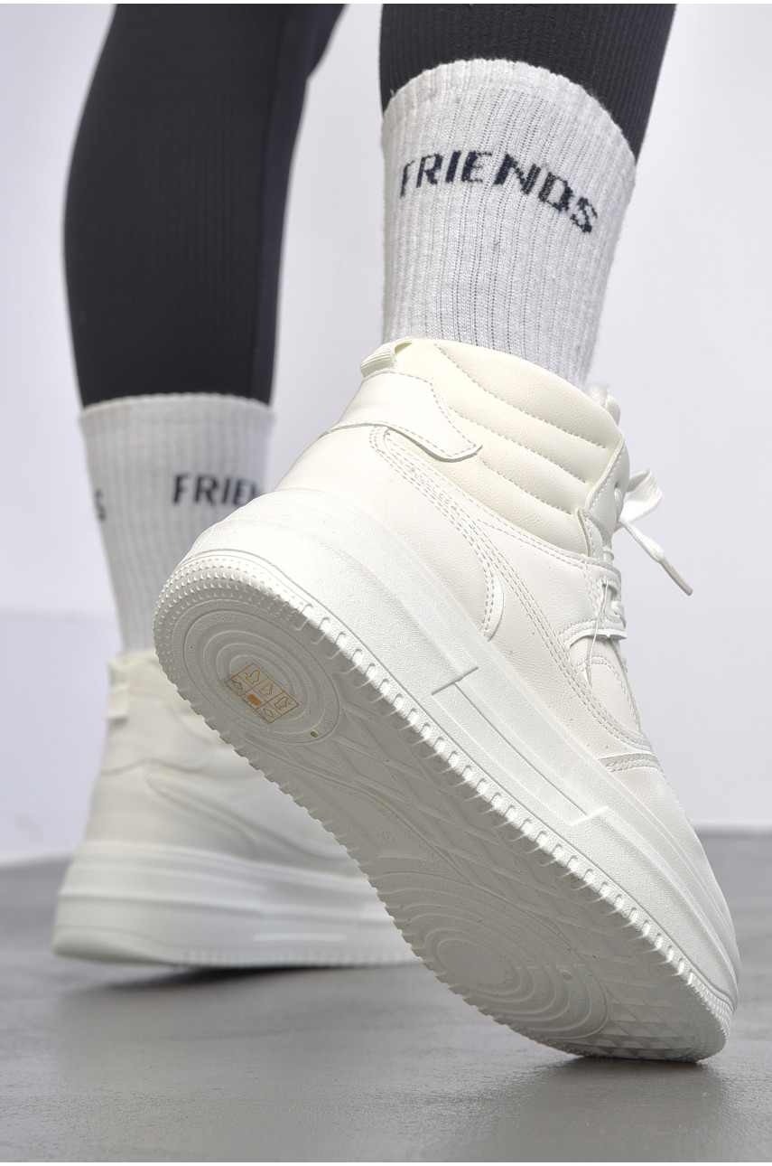 Кросівки жіночі на хутрі білого кольору м91-2 182715