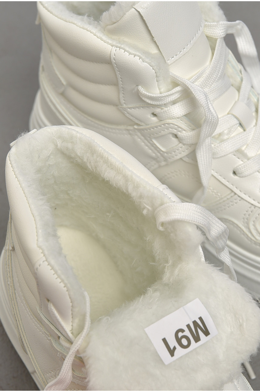 Кросівки жіночі на хутрі білого кольору м91-2 182715