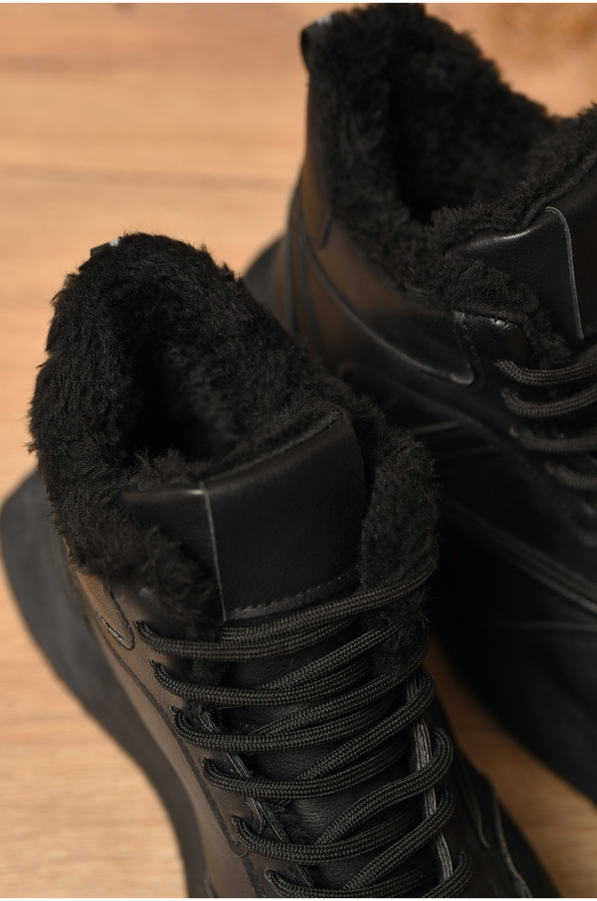 Кроссовки женские на меху черного цвета м97-1 182717