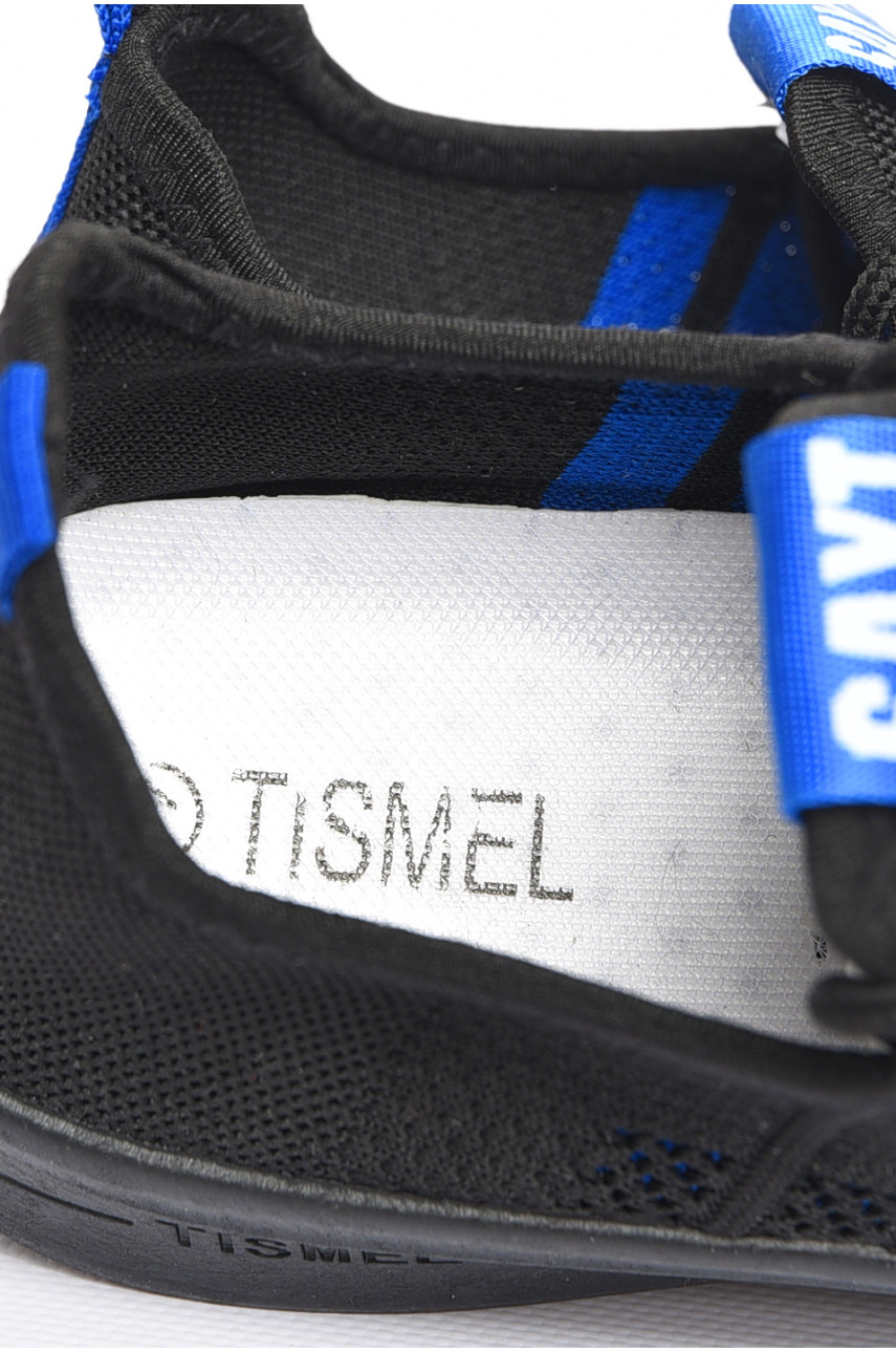 Кросівки чоловічі текстиль чорного кольору з синіми вставками КМ-15D 182732