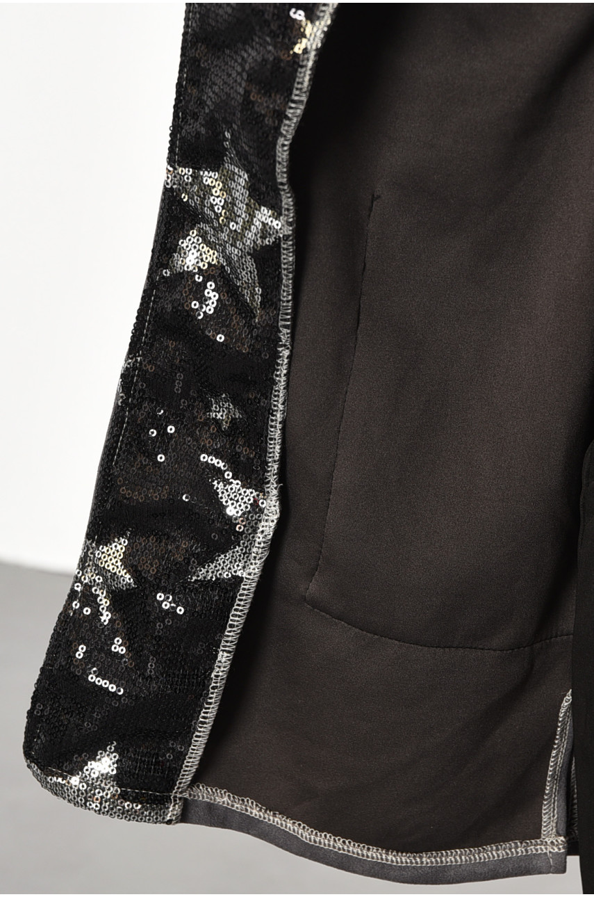 Кардиган детский для девочки без рукавов серого цвета 182735 Кардиган детский для девочки без рукавов серого цвета 182735