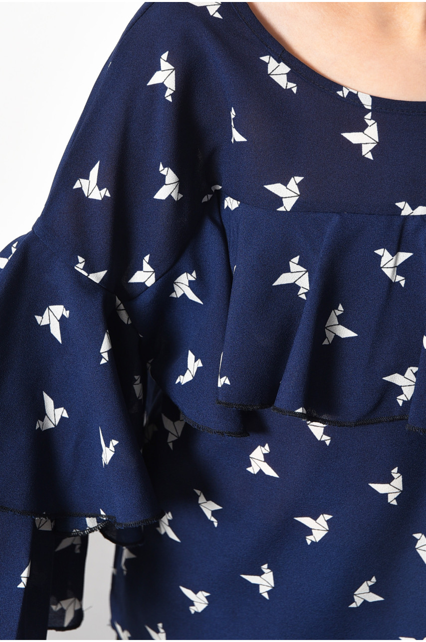 Блуза дитяча для дівчинки темно-синього кольору 182788 Блуза дитяча для дівчинки темно-синього кольору 182788