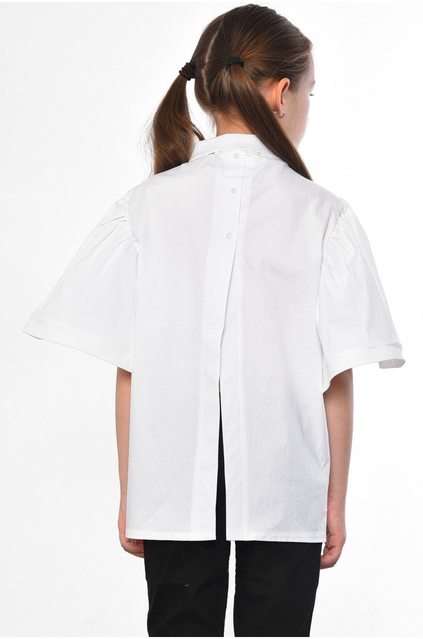 Рубашка детская для девочки белого цвета 182789