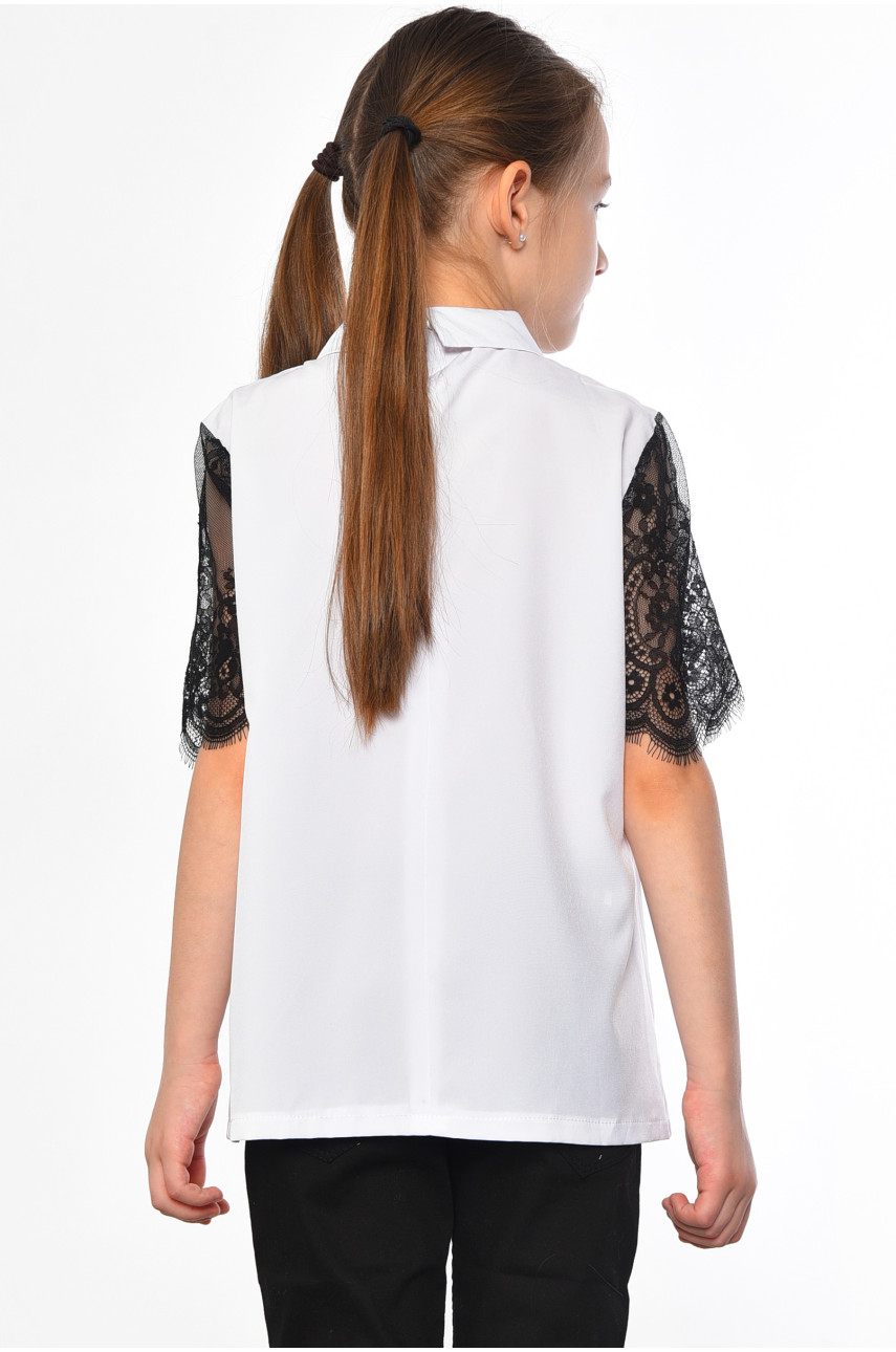 Блуза дитяча для дівчинки білого кольору 182808