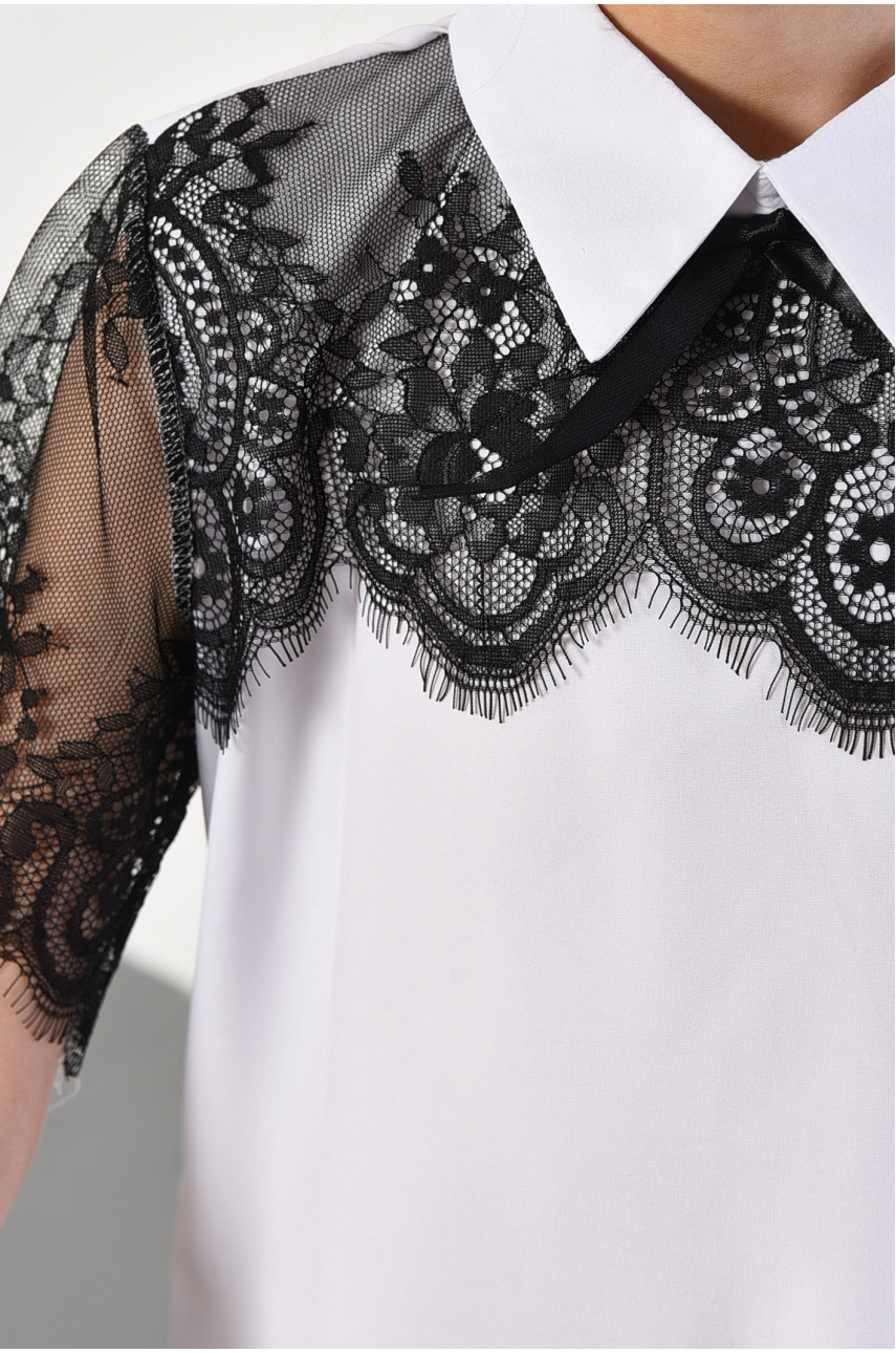 Блуза дитяча для дівчинки білого кольору 182808