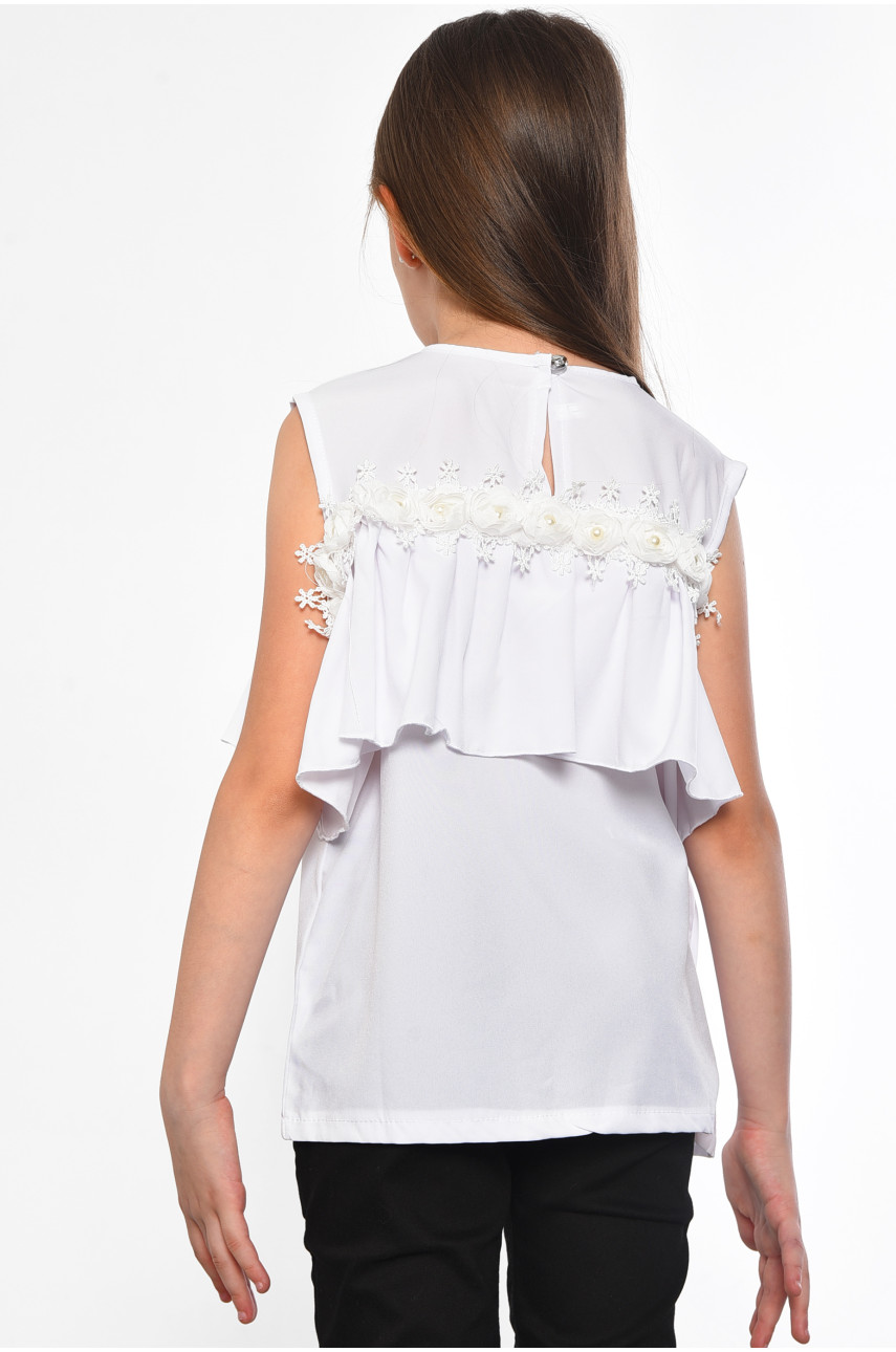 Блуза дитяча для дівчинки білого кольору 182813