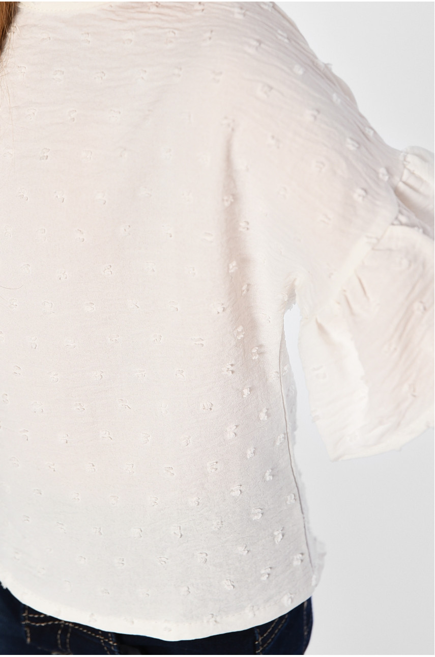 Блуза дитяча для дівчинки білого кольору 182825 Блуза дитяча для дівчинки білого кольору 182825