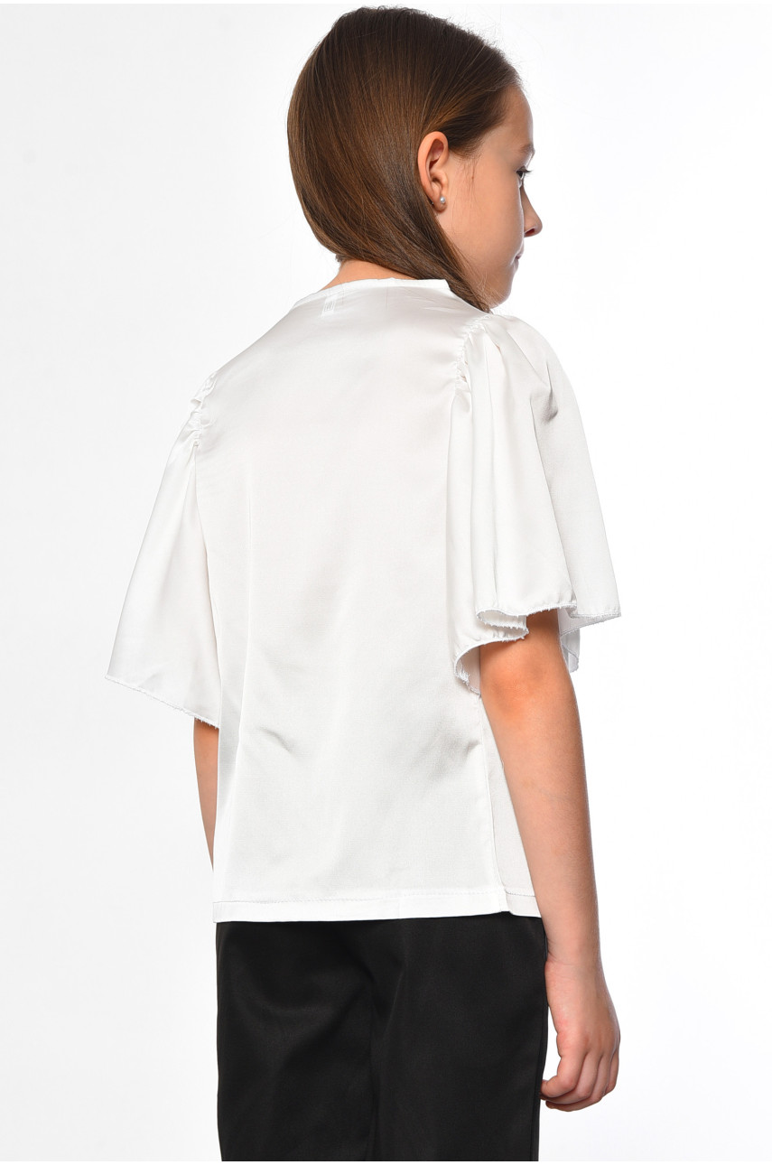 Блуза дитяча для дівчинки білого кольору 182826