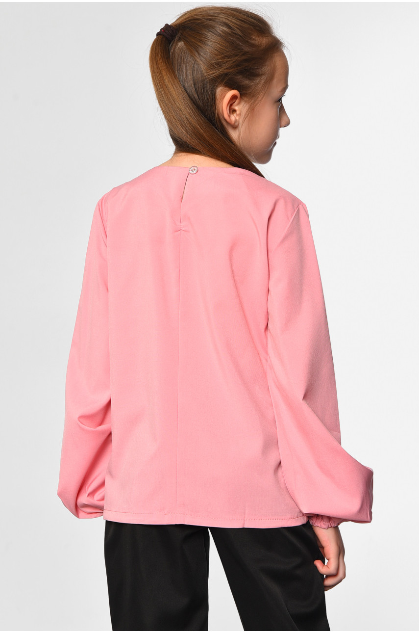 Блуза детская для девочки темно-розового цвета 182832 Блуза детская для девочки темно-розового цвета 182832