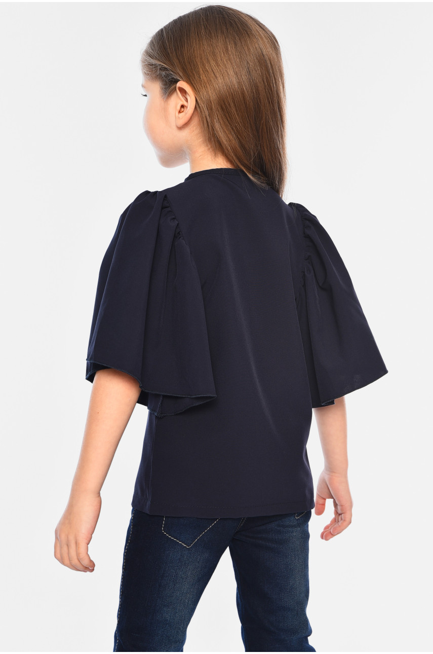 Блуза дитяча для дівчинки темно-синього кольору 182839