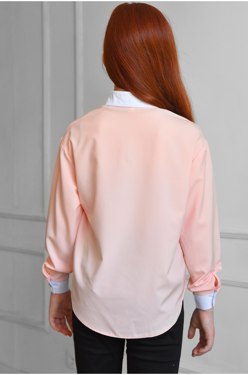 Блуза подростковая для девочки персикового цвета 182847