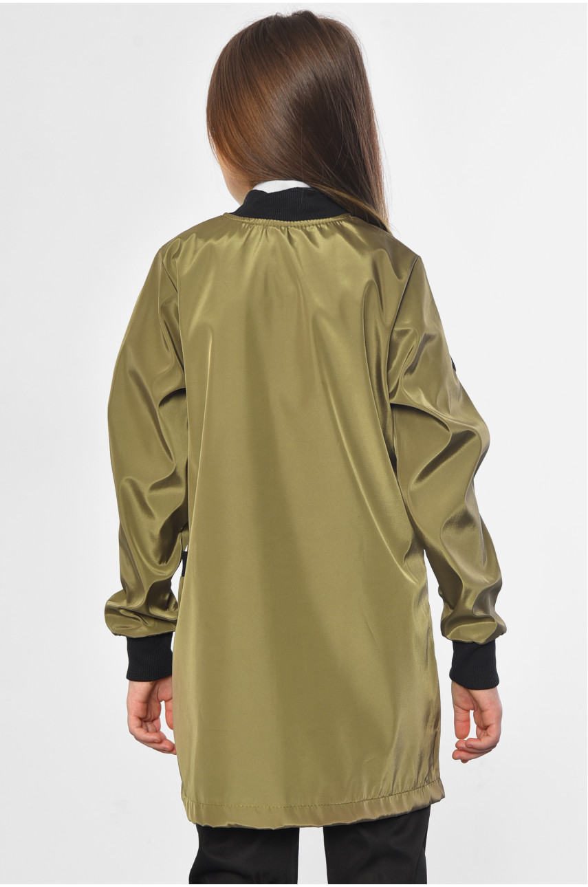Плащ детский для девочки цвета хаки 182909 Плащ детский для девочки цвета хаки 182909