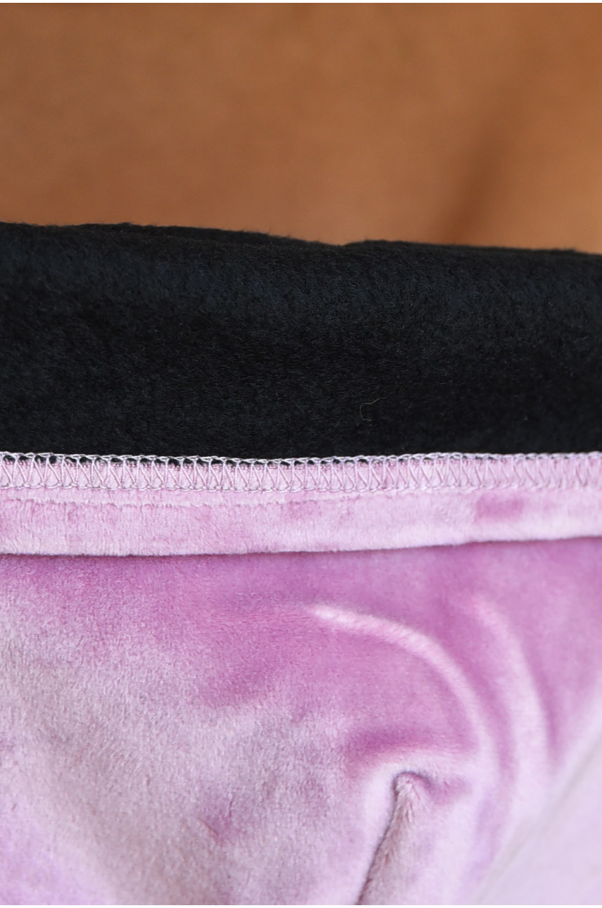 Набор шапка+шарф подростковый для девочки велюровый  розового цвета 205 182947