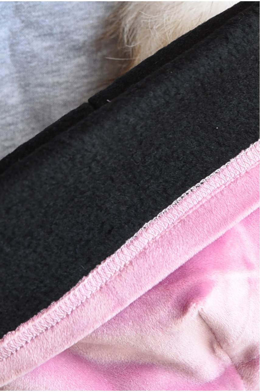 Набір шапка+шарф підлітковий для дівчинки велюровий рожевого кольору 207 182949