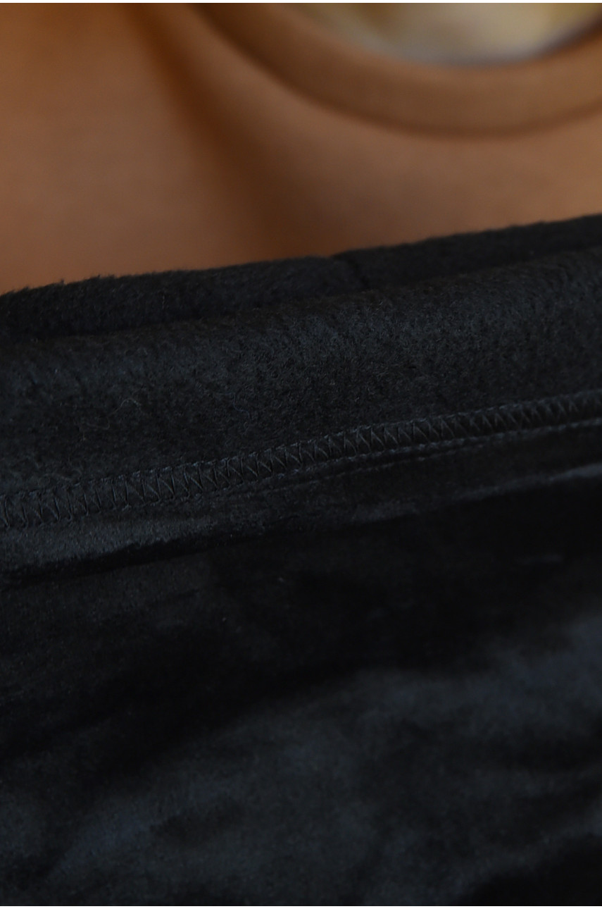 Набор шапка+шарф подростковый для девочки велюровый  черного цвета 213 182955