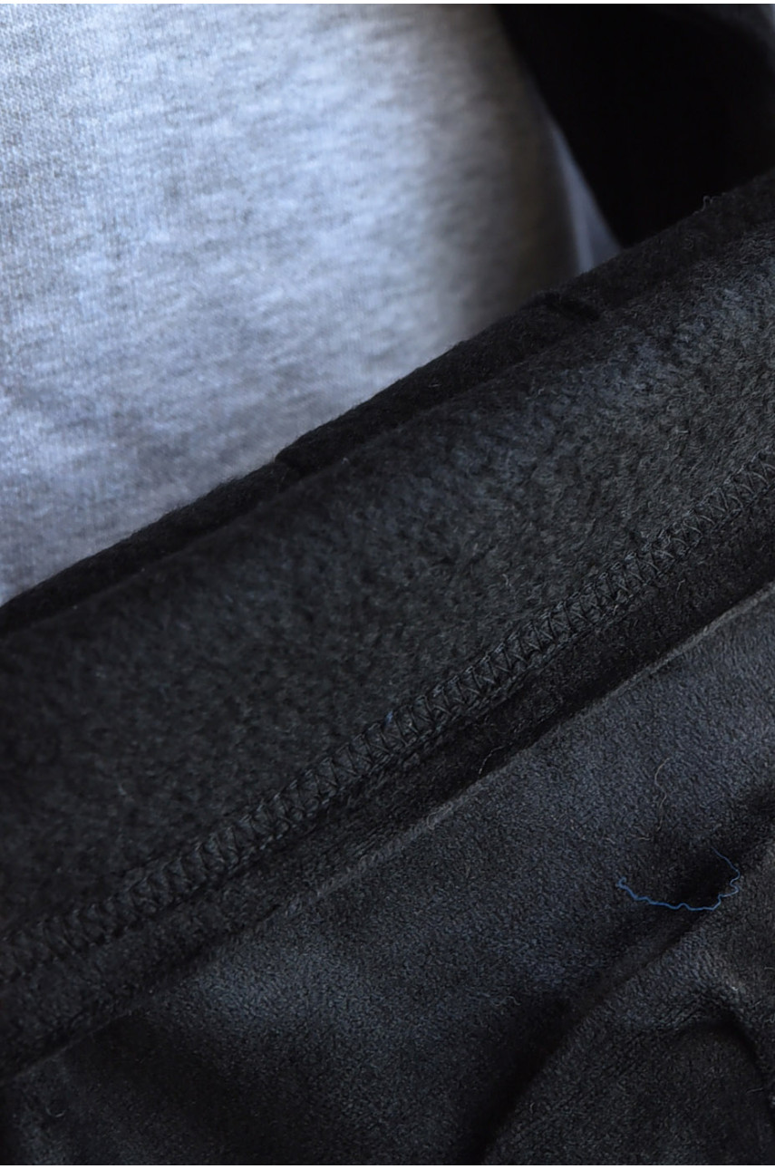 Набор шапка+шарф подростковый для девочки велюровый  черного цвета 214 182956