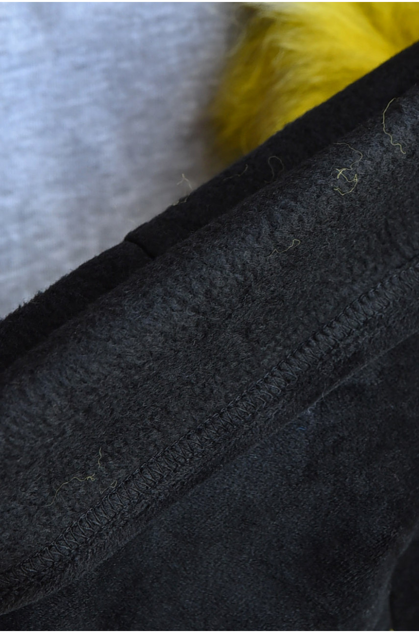 Набор шапка+шарф подростковый для девочки велюровый  черного цвета 215 182957