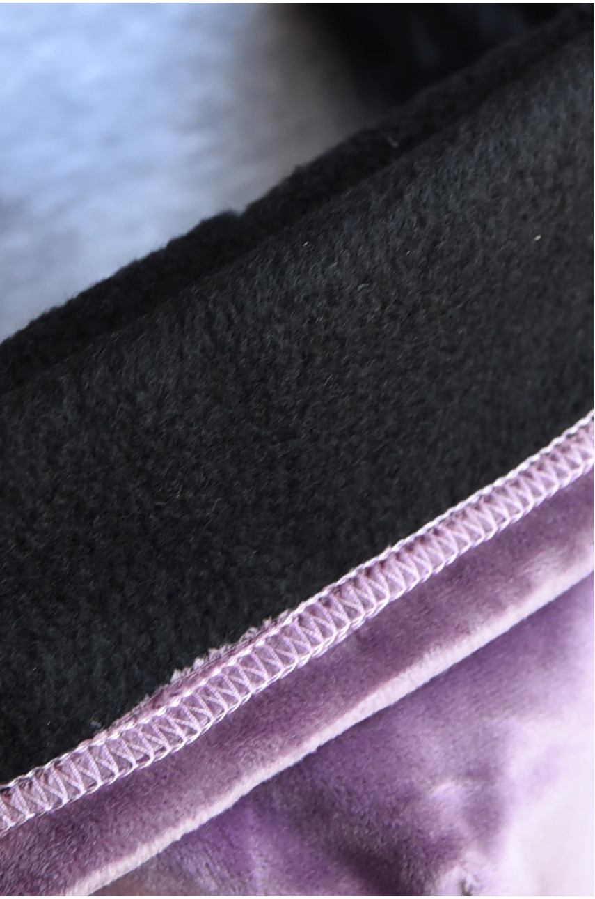 Набор шапка+шарф подростковый для девочки велюровый  фиолетового цвета 216 182958