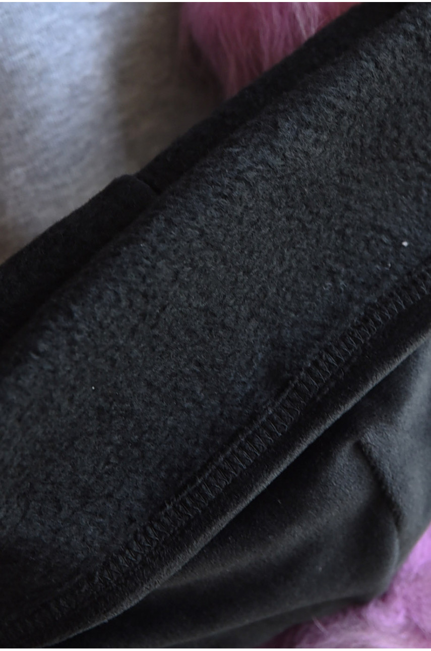 Набор шапка+шарф подростковый для девочки велюровый  черного цвета 222 182964