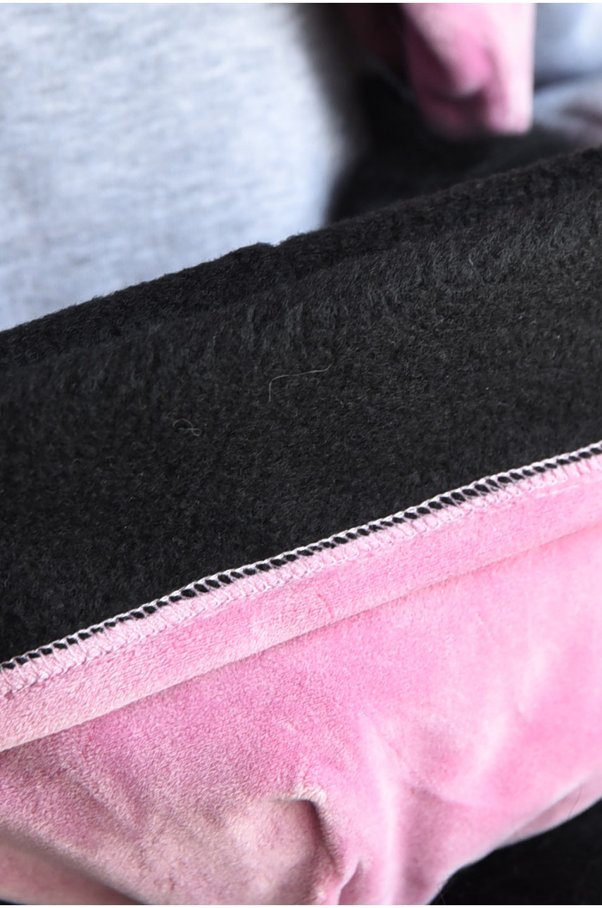 Набір шапка+шарф підлітковий для дівчинки велюровий рожевого кольору 224 182966