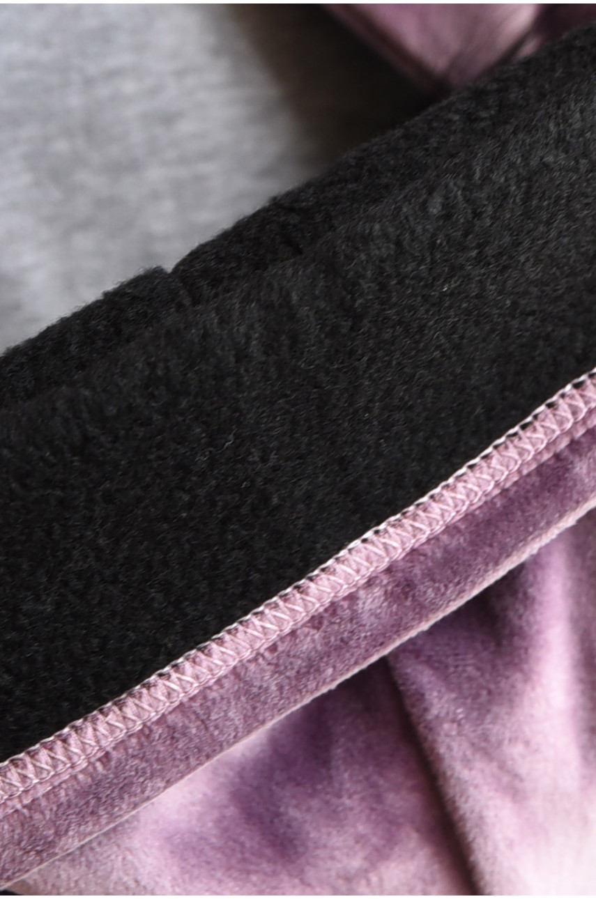 Набор шапка+шарф подростковый для девочки велюровый  фиолетового цвета 225 182967