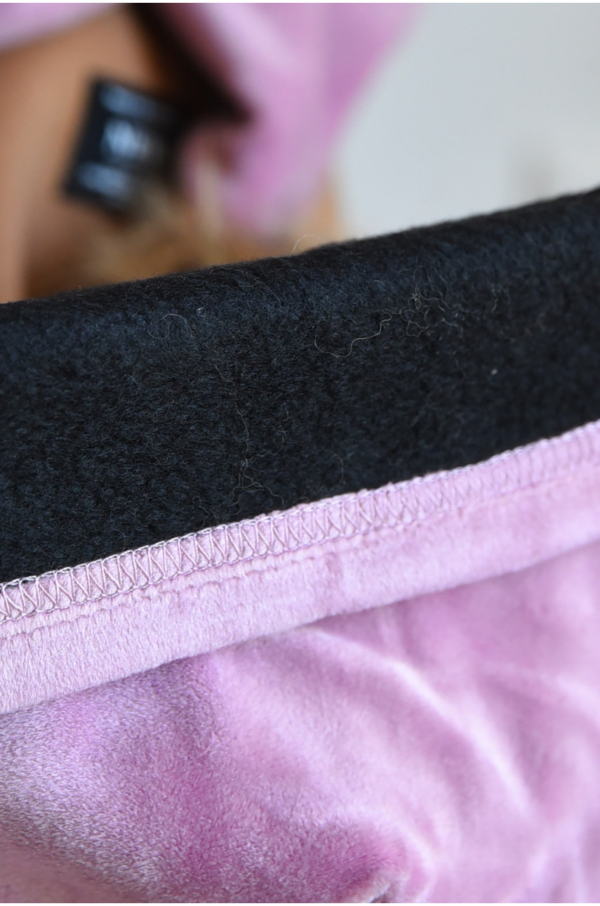 Набір шапка+шарф підлітковий для дівчинки велюровий рожевого кольору 227 182972