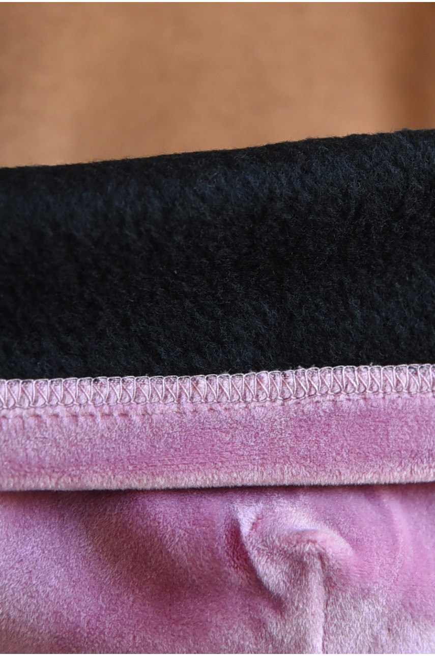 Набір шапка+шарф підлітковий для дівчинки велюровий рожевого кольору 228 182973