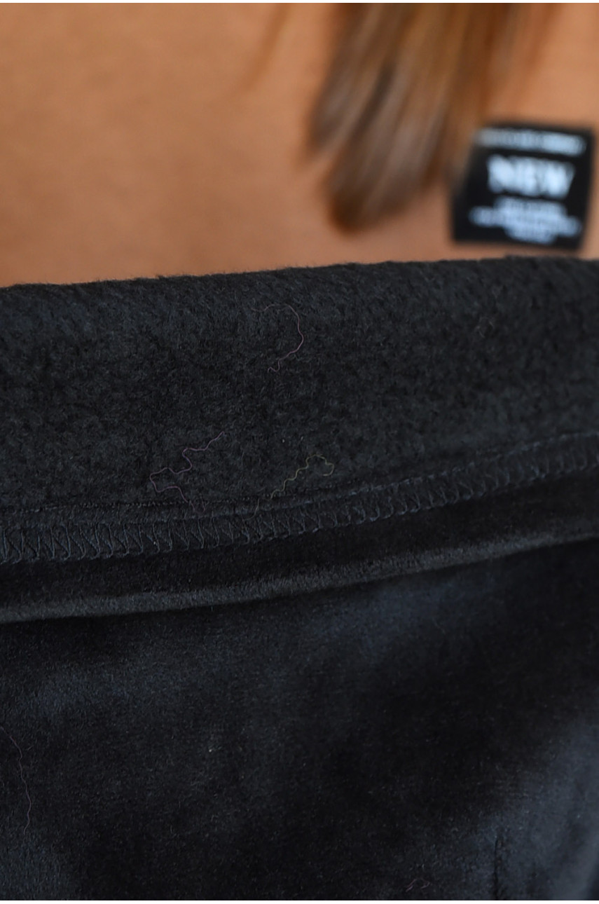 Набор шапка+шарф подростковый для девочки велюровый  черного цвета 237 182982