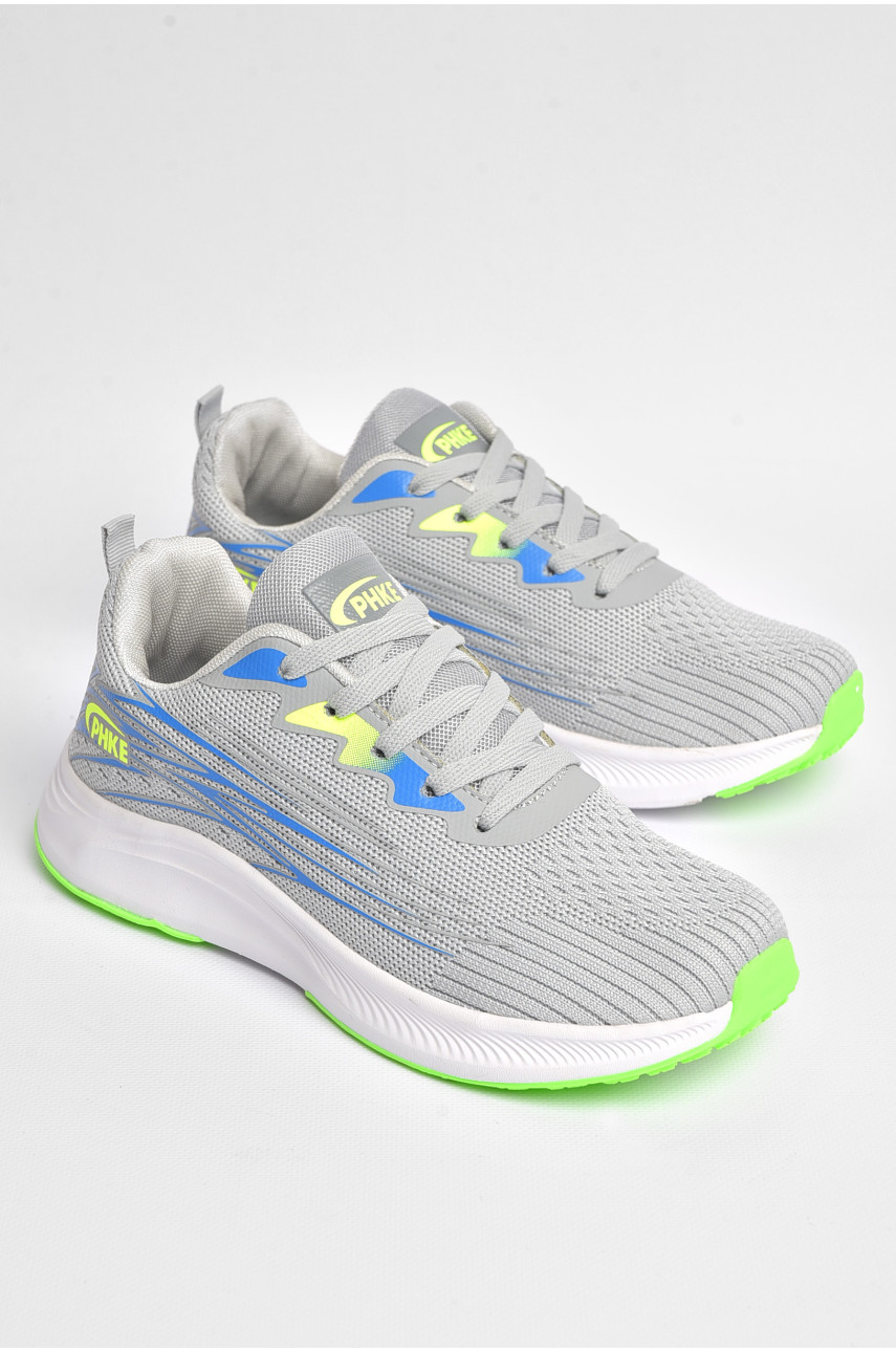 Кроссовки мужские серого цвета на шнуровке 182987 Кроссовки мужские серого цвета на шнуровке 182987