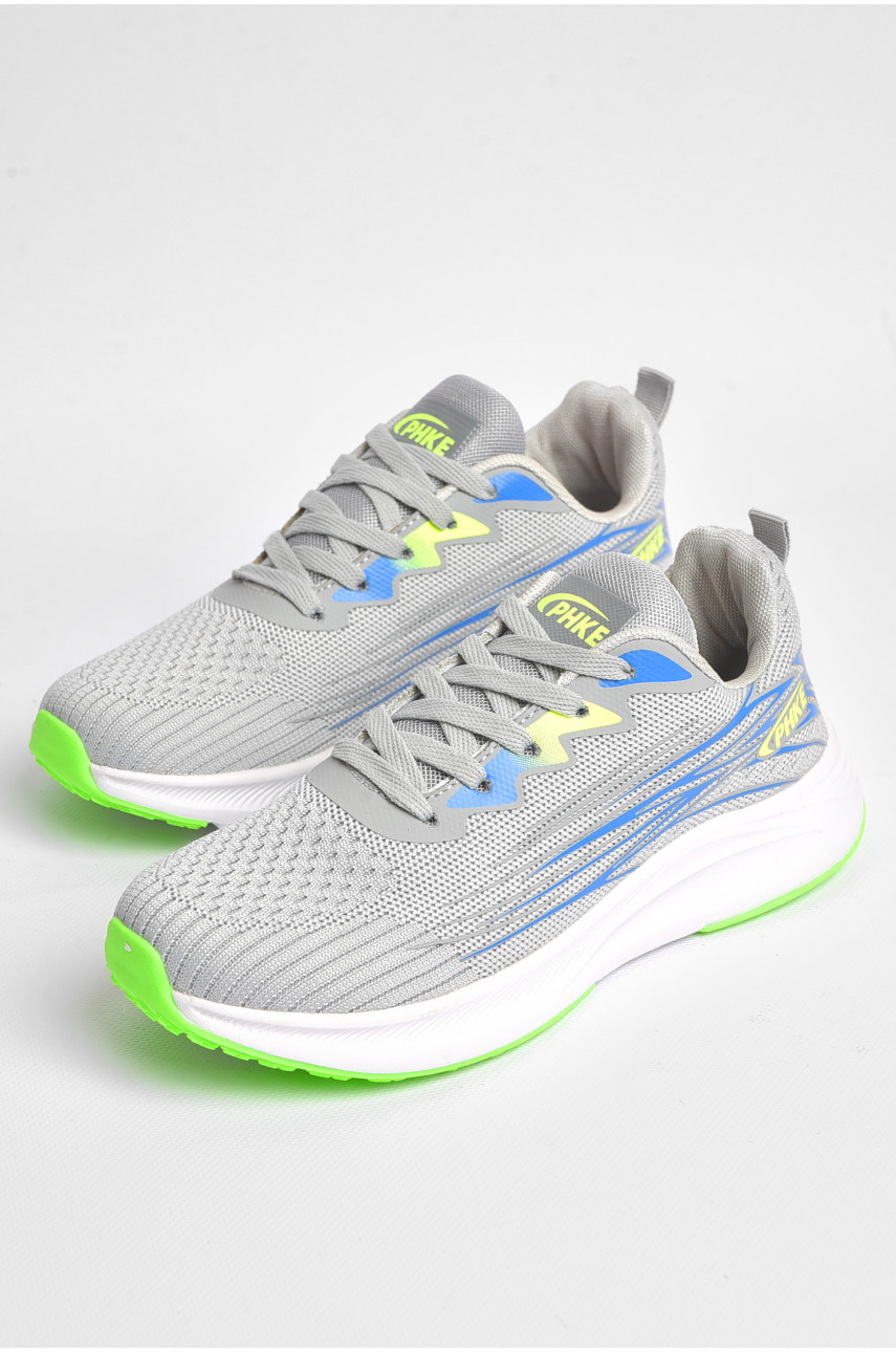 Кроссовки мужские серого цвета на шнуровке 182987 Кроссовки мужские серого цвета на шнуровке 182987