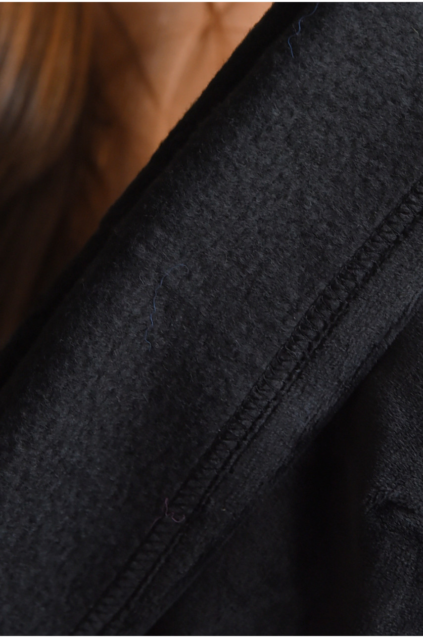 Набор шапка+шарф подростковый для девочки велюровый  черного цвета 271 183033