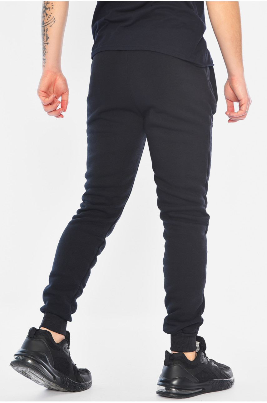 Спортивні штани чоловічі на флісі темно-синього кольору 07005 183051