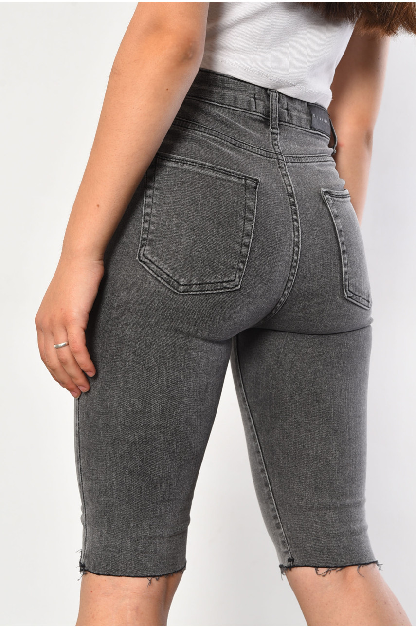 Шорти жіночі джинсові сірого кольору 183088 Шорти жіночі джинсові сірого кольору 183088