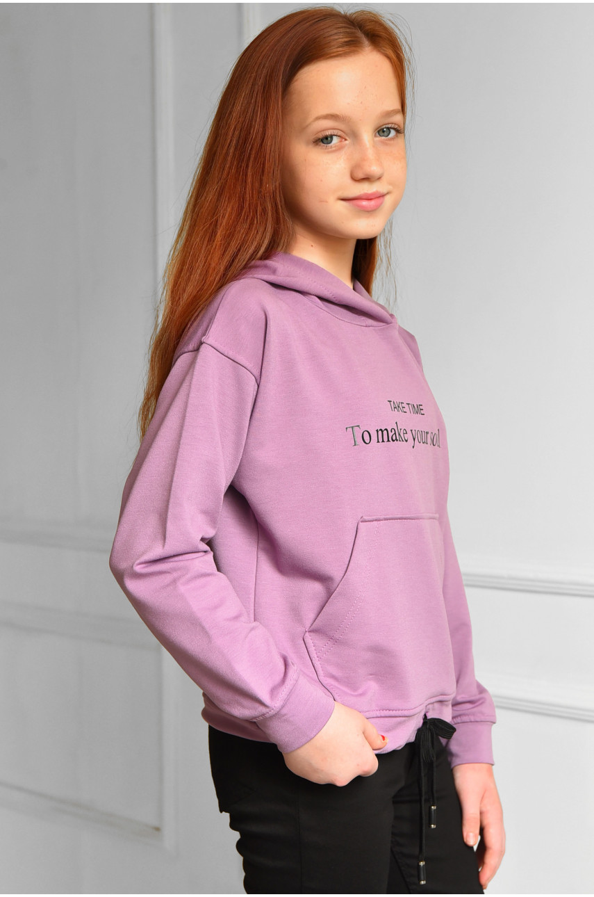 Худі підліткове для дівчинки фіолетового кольору 183094