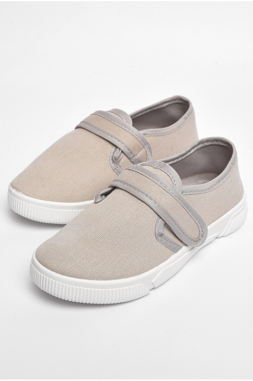 Мокасини дитячі сірого кольору на липучці ХНВ-7 183102