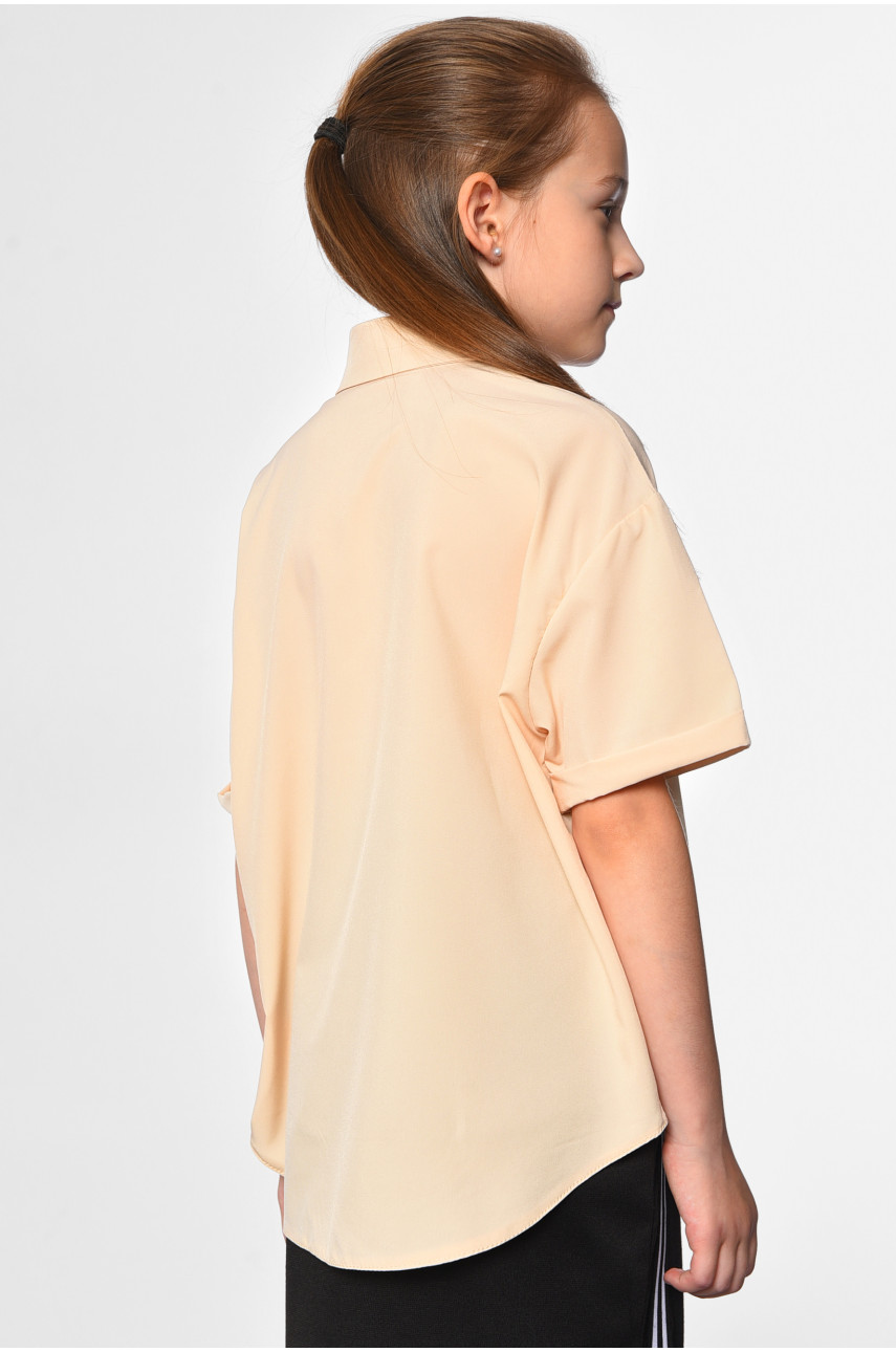 Блуза подростковая для девочки бежевого цвета 183147 Блуза подростковая для девочки бежевого цвета 183147