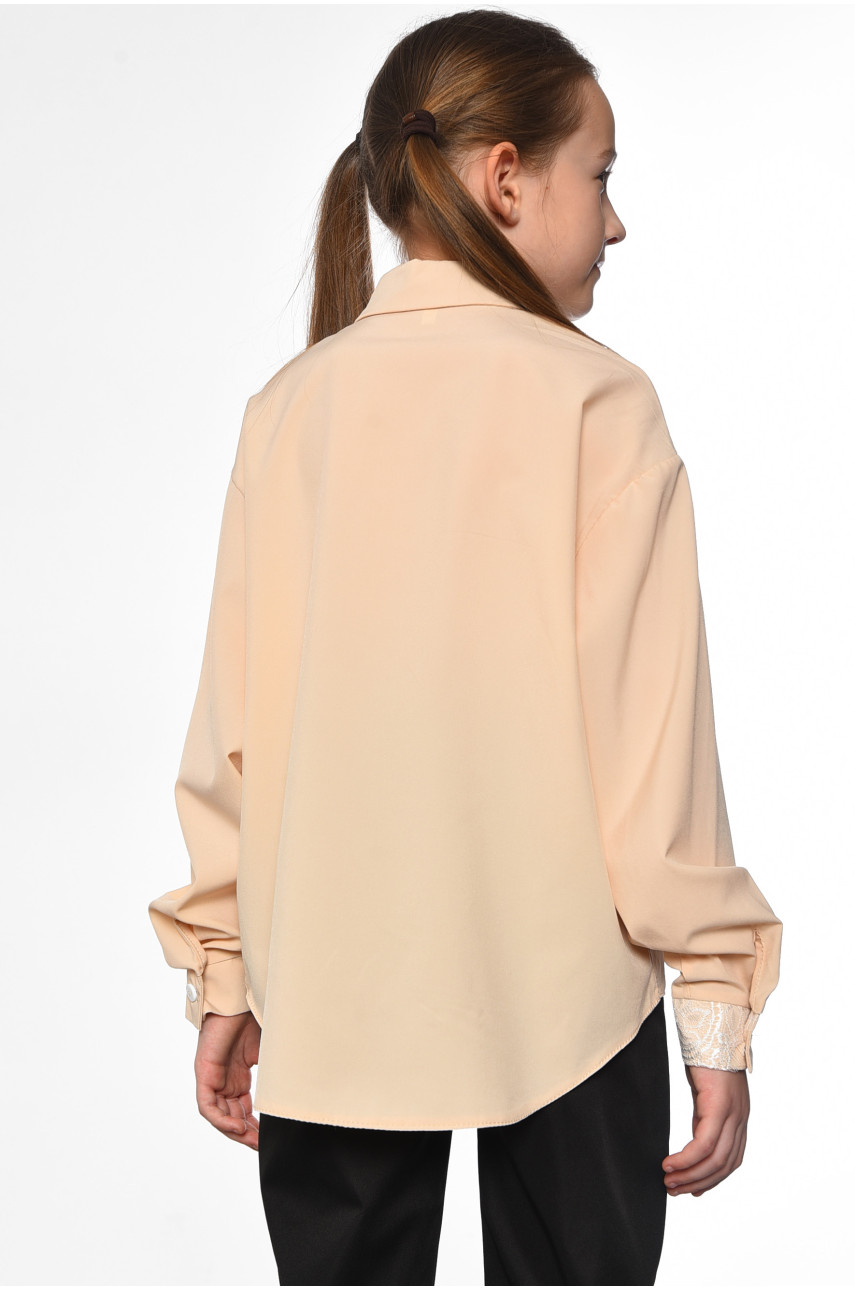 Блуза подростковая для девочки бежевого цвета 183148