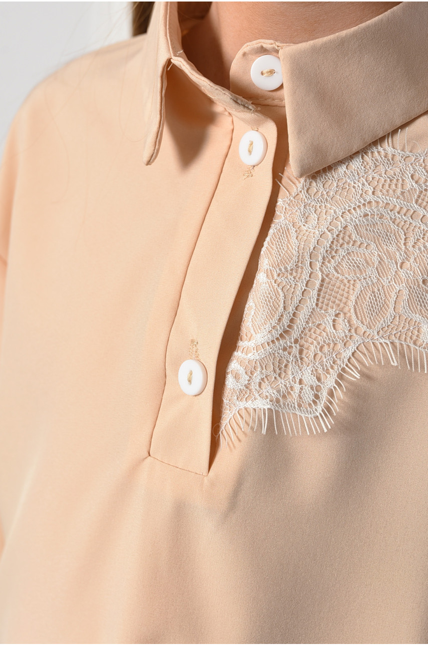 Блуза подростковая для девочки бежевого цвета 183148