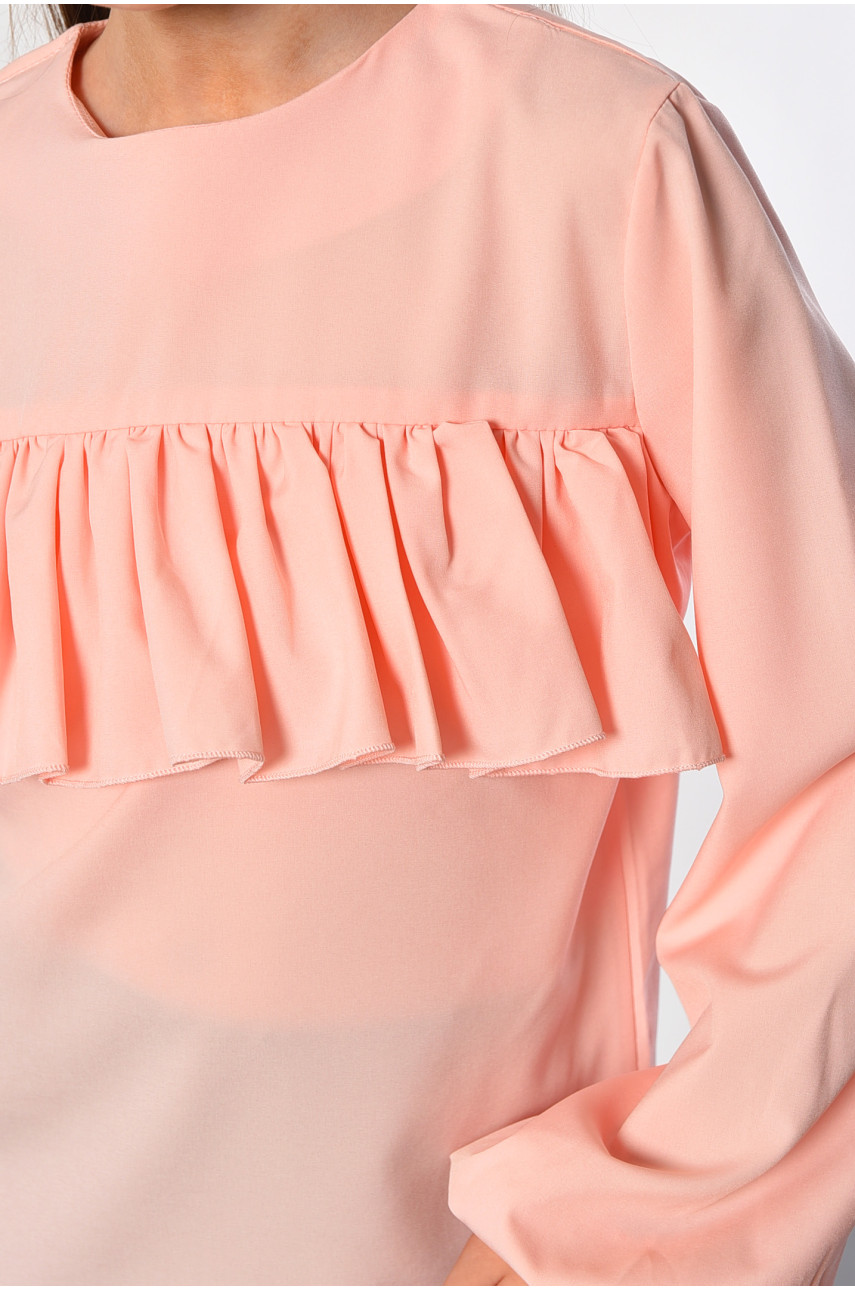 Блуза подростковая для девочки персикового цвета 183152