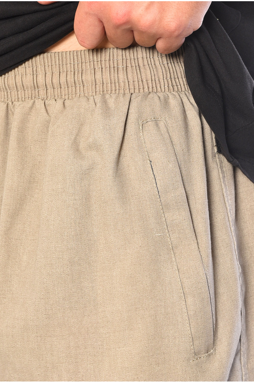 Бриджи мужские полубатальные бежевого цвета 2107 183162 Бриджи мужские полубатальные бежевого цвета 2107 183162