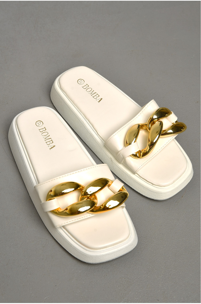 Шльопанці жіночі білого кольору рт532-2 183187